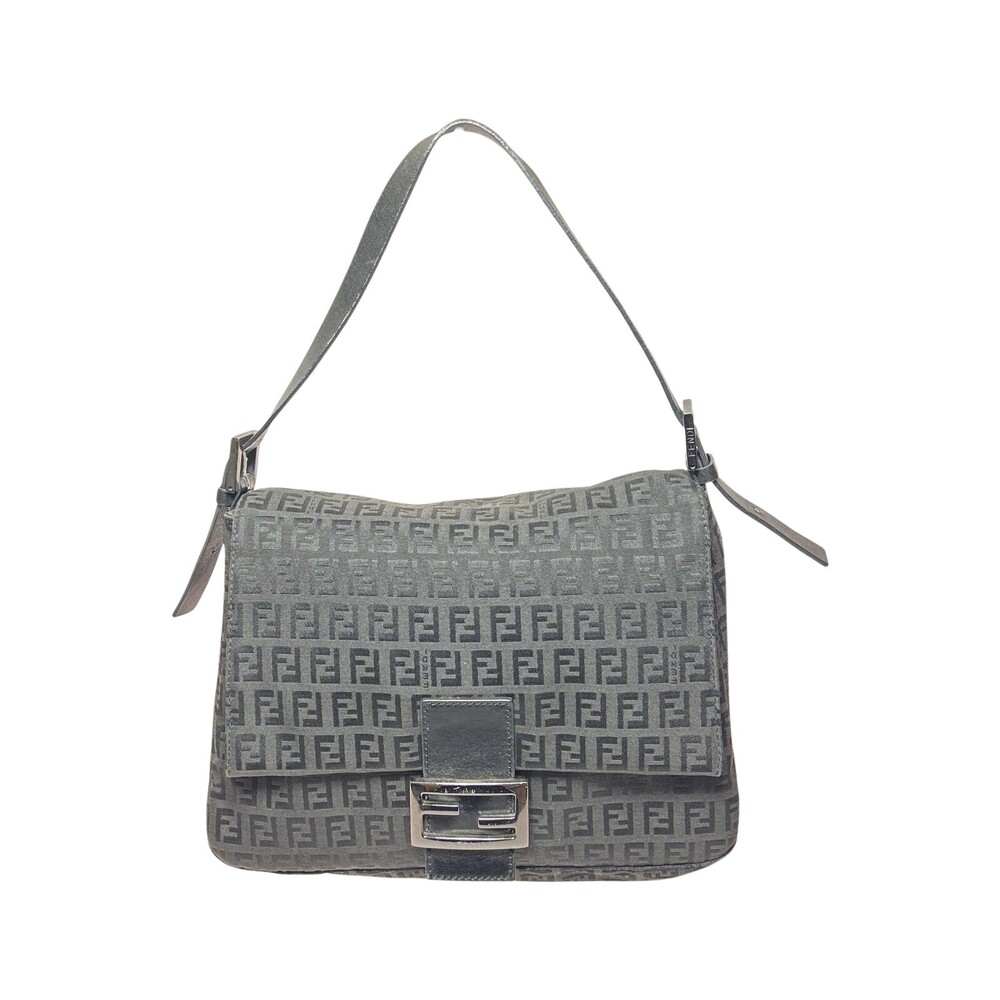 FENDI Mamma Bucket Hobo Shoulder Bag Zucchino Black